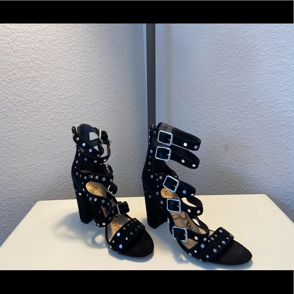 Sam Edelman Braley Worn Black Heels - Picture 2 of 4